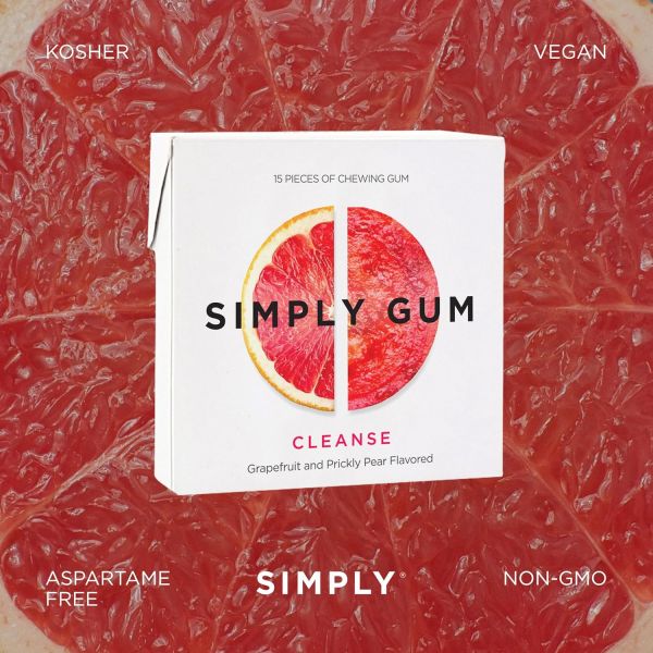 Simply Natural Chewing Gum, Cleanse - 15 Pieces