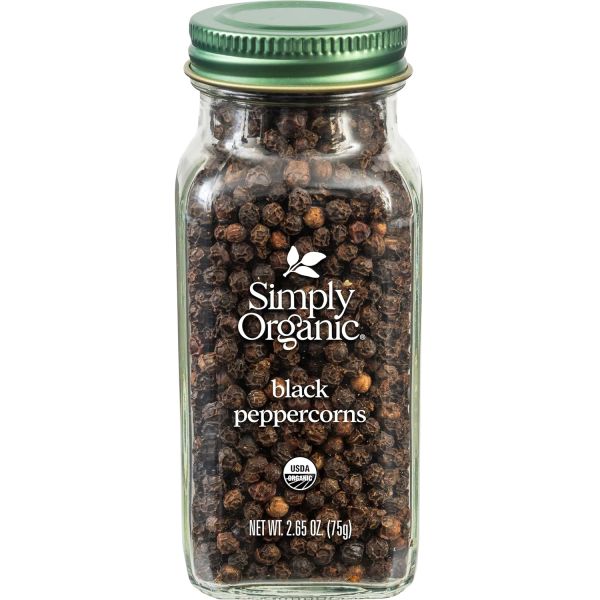 Simply Organic Black Peppercorns - 2.65 oz