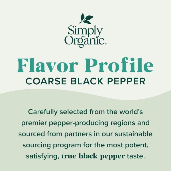 Simply Organic Coarse Grind Black Pepper - 2.47 oz