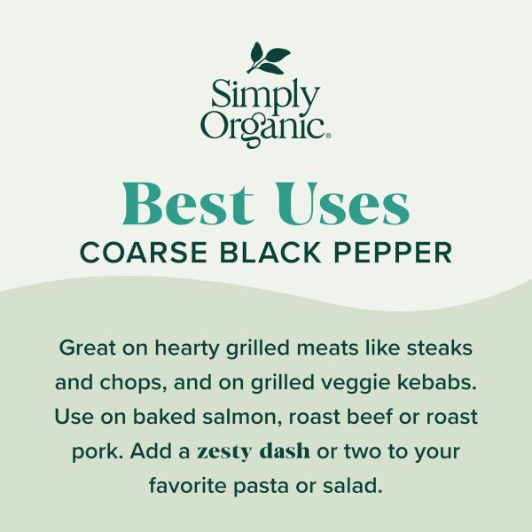 Simply Organic Coarse Grind Black Pepper - 2.47 oz