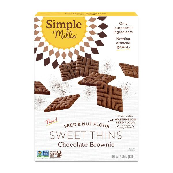 Simple Mills Sweet Thins, Chocolate Brownie - 4.25 oz