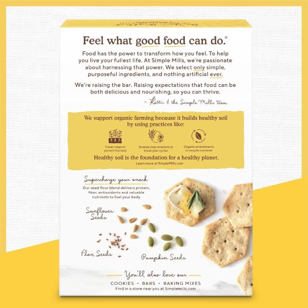 Simple Mills Organic Seed Flour Crackers, Garlic & Herb - 4.25 oz
