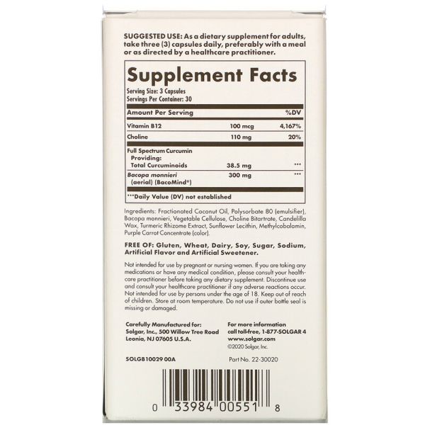 Solgar Full Spectrum Curcumin Brain Works - 90 Licaps®