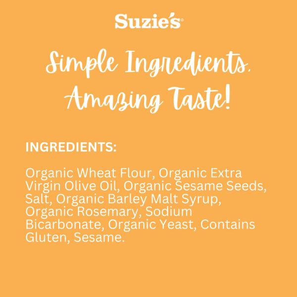 Suzie's Organic Saltines Crackers, Rosemary Sesame