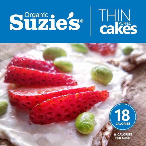 Suzie's Organic Brown Rice Cake Thins, Unsalted