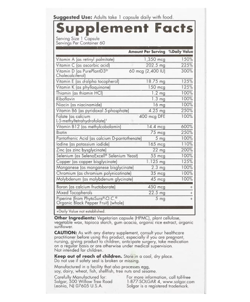 Solgar Men's 50+ Multivitamin - 60 Capsules