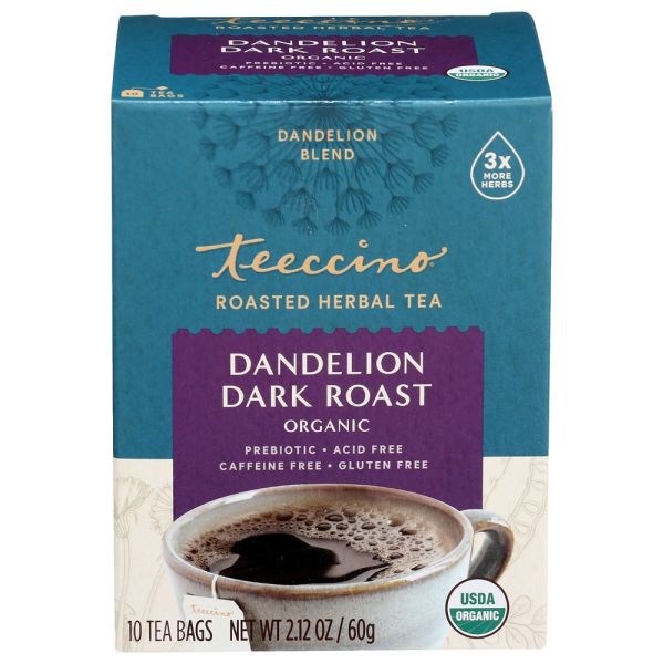 Teeccino Dandelion Herbal Tea - 50 Tea Bags