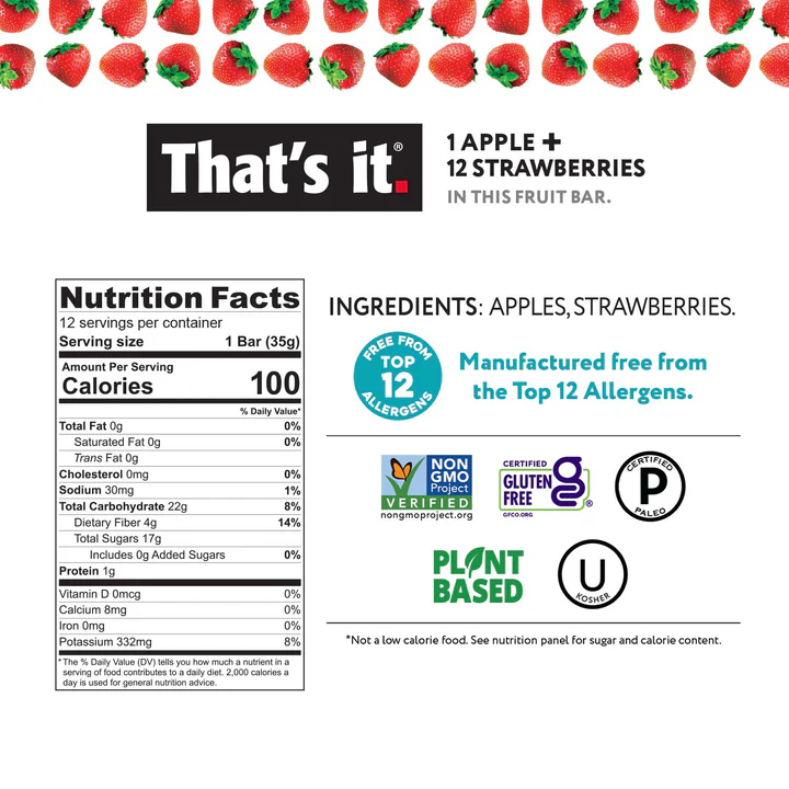 That's it. Apple + Strawberry Fruit Bar