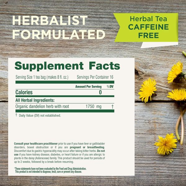 Traditional Medicinals Organic Dandelion Leaf & Root Herbal Tea - 16 Tea Bags