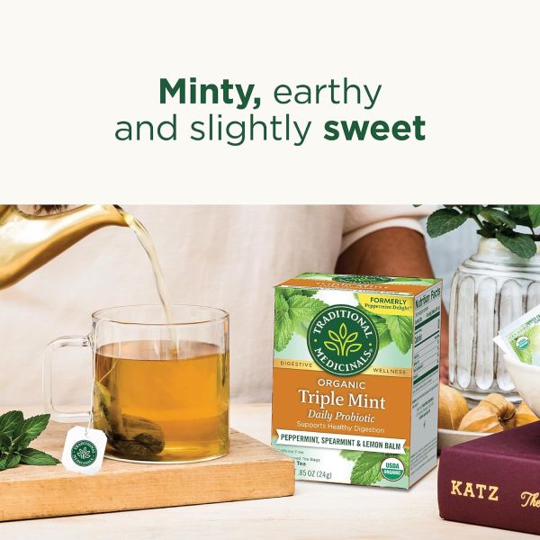 Traditional Medicinals Organic Probiotic Triple Mint Tea - 16 Tea Bags