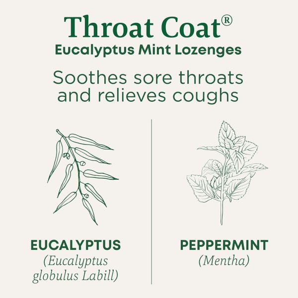 Traditional Medicinals Organic Throat Coat Lozenges, Eucalyptus Mint