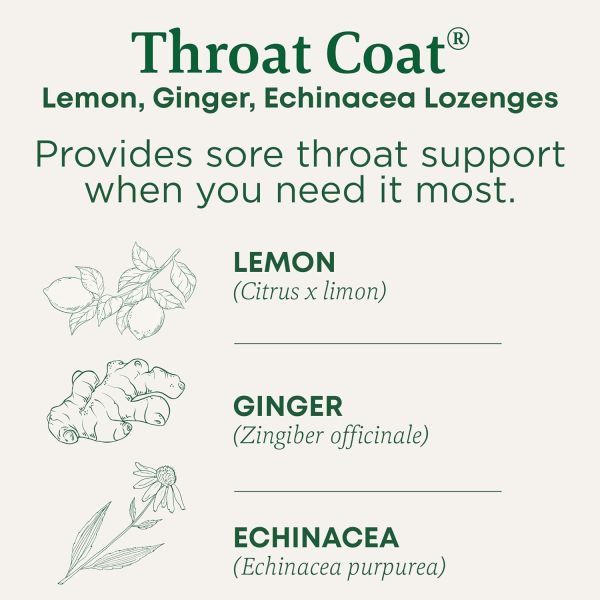Traditional Medicinals Organic Throat Coat Lozenges, Lemon Ginger Echinacea