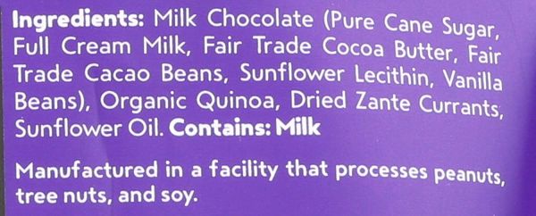Undercover Chocolate Quinoa Crisps, Milk Chocolate + Currants - 2 oz