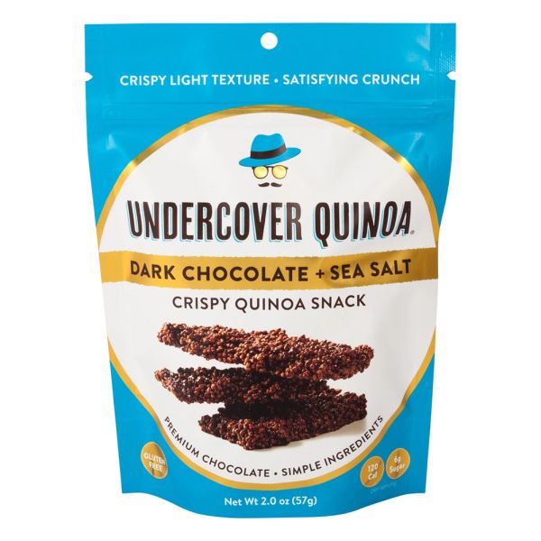 Undercover Snacks Chocolate Crispy Quinoa Snack, Dark Chocolate + Sea Salt