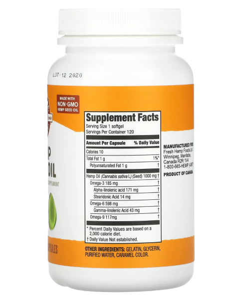 Manitoba Harvest Hemp Seed Oil - 60 Softgels