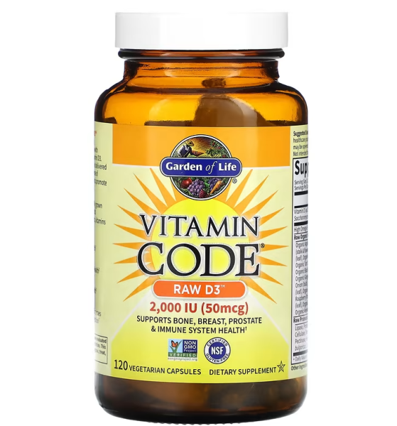 Garden of Life Vitamin Code RAW D3 - 2000 IU - 120 Vegetarian Capsules