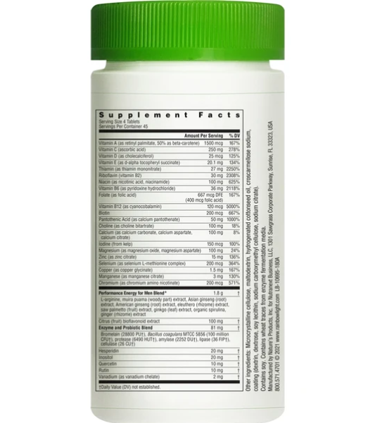 Rainbow Light Performance Energy™ Multivitamin for Men - 180 Tablets