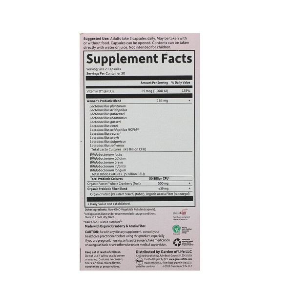 Garden of Life Dr. Formulated Probiotics Urinary Tract plus - 50 billion - 60 Vegetarian Capsules