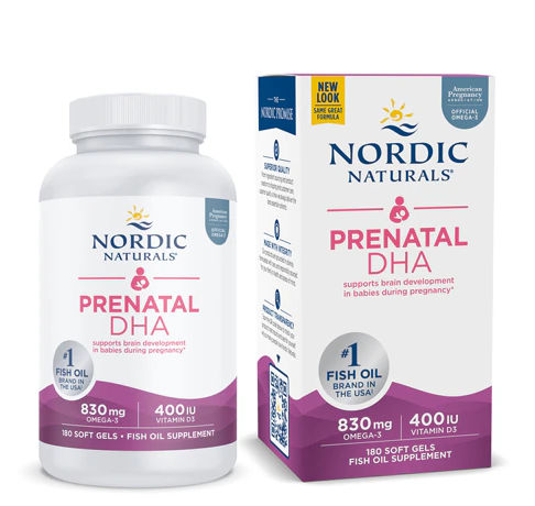 Nordic Naturals PRENATAL DHA 500 mg 180 Soft Gels - Organic Basic Food