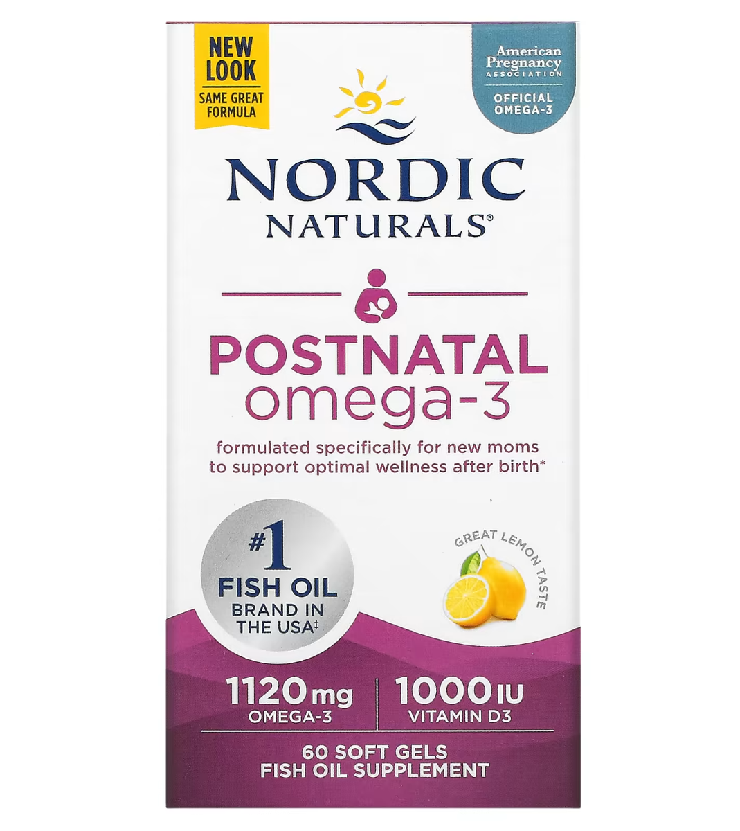 Nordic Naturals Omega-3 - Lemon 60 Fish Gels