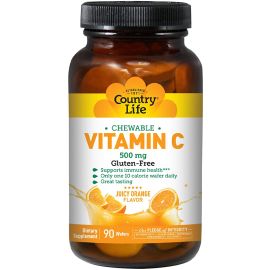 Country Life Chewable Vitamin C Juicy Orange - 500 mg - 90 Wafers