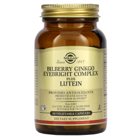 Solgar Bilberry Ginkgo Eyebright Complex plus Lutein - 60 Vegetable Capsules