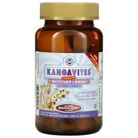 Solgar Kangavites Complete Multivitamin & Mineral Children's Formula Bouncin' Berry 120 Chewable Tablets