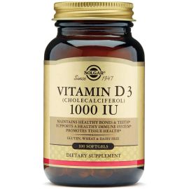 Solgar Vitamin D3 Cholecalciferol - 25 mcg (1000 IU) - 100 Softgels