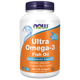 NOW Foods, Ultra Omega-3, 500 EPA / 250 DHA, 180 Fish Softgels