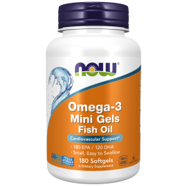 NOW Foods, Omega-3 Mini Gels, 180 EPA / 120 DHA, 180 Softgels