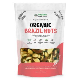 Organic Brazil Nuts, Raw, Whole | Non-GMO | Vegan | Gluten-Free - 16 oz