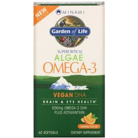 Garden Of Life Minami Nutrition Algae Omega-3 Orange Flavor 60 Softgels