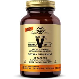 Solgar, Formula V, VM-75, Multiple Vitamins With Chelated Minerals, Iron-Free , 90 Tablets