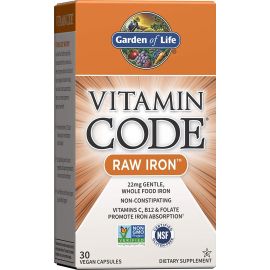 Garden of Life Vitamin Code Raw Iron - 22 mg - 30 Vegan Capsules