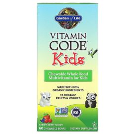 Garden of Life Vitamin Code Kids Chewable Whole Food Multivitamin Cherry Berry 60 Chewable Bears