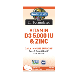 Garden of Life Dr. Formulated Vitamin D3 5000 IU & Zinc - 30 Small Tabs