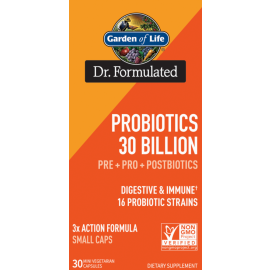 Garden of Life Dr. Formulated Probiotics Pre + Pro + Postbiotics - 30 billion - 30 Mini Vegetarian Capsules