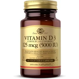 Solgar, Vitamin D3, 125 mcg (5,000 IU), 60 Vegetable Capsules