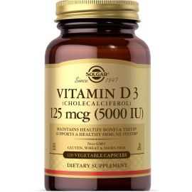 Solgar Vitamin D3 Cholecalciferol - 5000 IU - 120 Vegetable Capsules