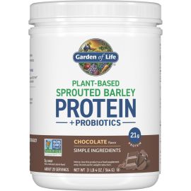 Garden of Life, Plant‑Based Sprouted Barley Protein + Probiotics, Chocolate, 1 lb 4 oz (564 g)
