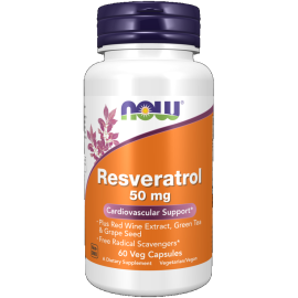 NOW Foods Natural Resveratrol 50 mg 60 Veg Capsules