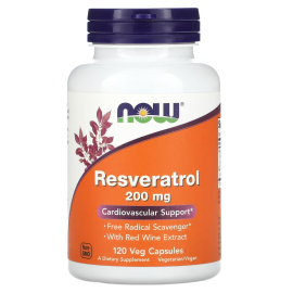 NOW Foods Natural Resveratrol 200 mg 120 Veg Capsules