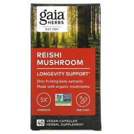 Gaia Herbs Reishi Mushroom - 40 Vegan Capsules
