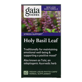 Gaia Herbs Single Herbs Holy Basil Leaf - 60 Vegetarian Liquid Phyto-Caps™