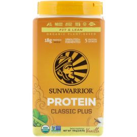 Sunwarrior Classic Plus Protein Organic Plant Based Vanilla 1.65 lb (750 g)