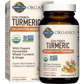 Garden of Life, Organics, Extra Strength Turmeric, Inflammatory Response, 120 Vegan Tablets