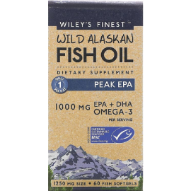 Wiley's Finest Wild Alaskan Fish Oil Peak EPA - 1250 mg - 60 Fish Softgels