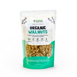 Organic Walnuts, Raw Halves & Pieces, Unroasted & Unsalted | Non-GMO | Vegan | Gluten-Free - 12 oz