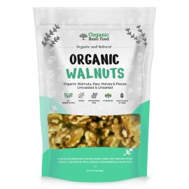 Organic Walnuts, Raw Halves & Pieces, Unroasted & Unsalted | Non-GMO | Vegan | Gluten-Free - 6 oz