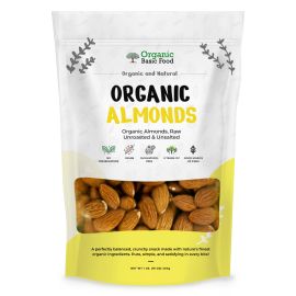 Organic Almonds, Raw, Unroasted & Unsalted | Non-GMO | Vegan | Gluten-Free - 16 oz